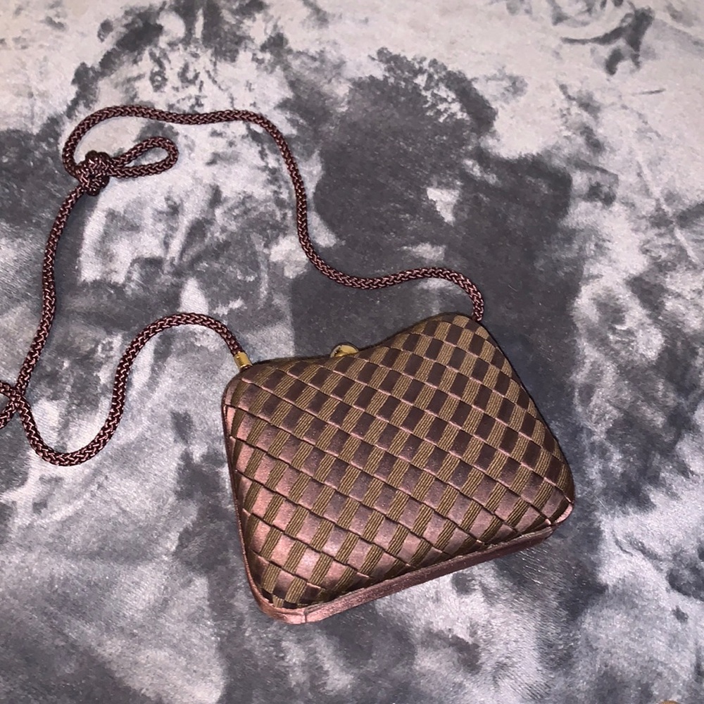 Elan vintage brown sateen bag